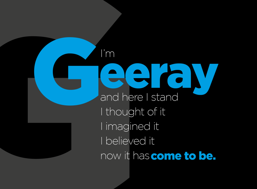 I'm Geeray blue and black