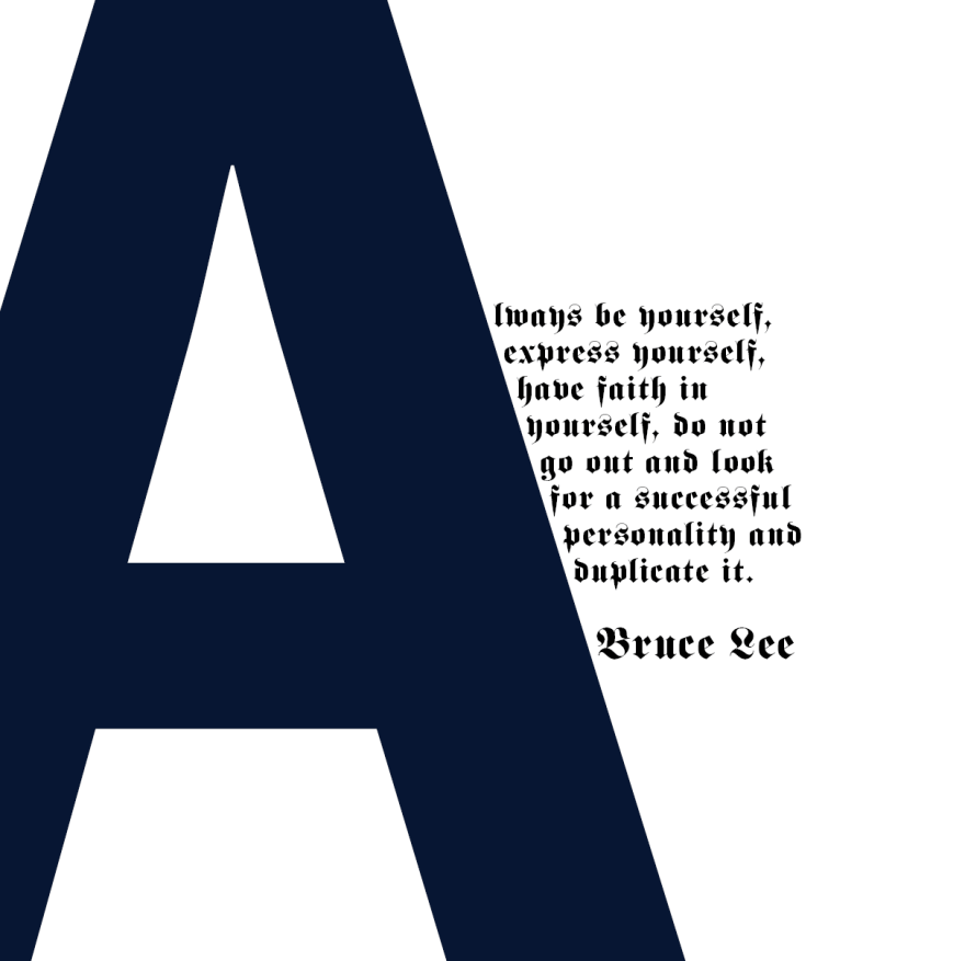 Bruce Lee. Always be yourself.